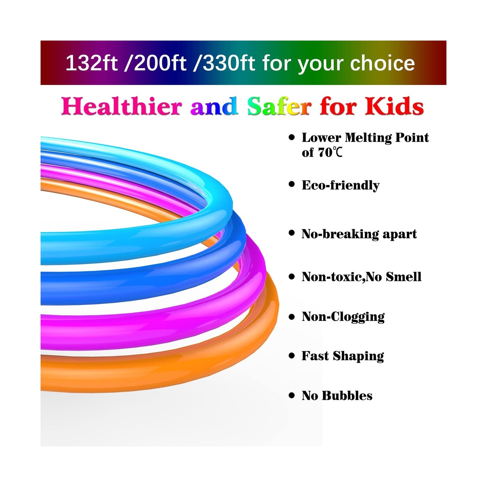 3D Printing Pen PCL Filament Refills 1.75mm, Pack of 20 Colors, Low Melting T...