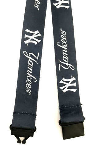 New York Yankees Lanyard Key Ring Keychain ID Holder Clip - Blue/Gray - Picture 5 of 7
