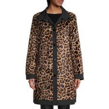 Jane Post Reversible Leopard-print Faux Fur Town Coat