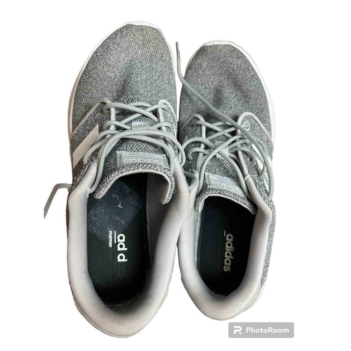 Adidas Women's Gray Cloudfoam QT Racer Athletic Shoes Sneakers