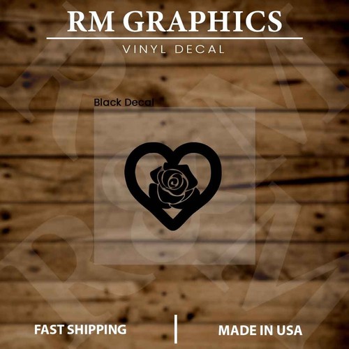 Roses | Heart | Flowers | Love | Vinyl Sticker |Decal for Window|Laptop|Car - Picture 2 of 6