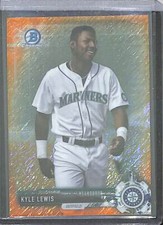 2017 Bowman Chrome Orange Wave Refractor #BCP125 Kyle Lewis No 22 of 25