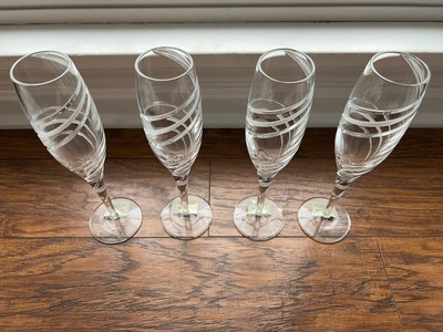 New! Crystal Odyssey Champagne Flute by Reed&Barton Rogaska Slovakia - 4 Glasses