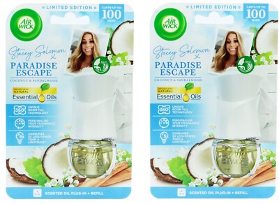 2x Air Wick Plug in Diffusor Paradise Escape Infused Natural Essential Oil Scent