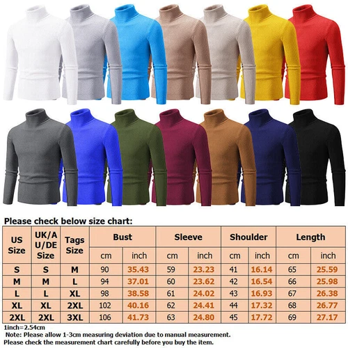 Herren Pullover Rollkragenpullover Männer Strickwaren Winter Langarm Strickpullover - Bild 2 von 38