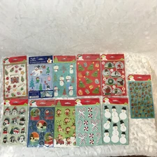 You Choose- Christmas Holiday Snowman Santa Sticker Sheets Snowflakes Sticker