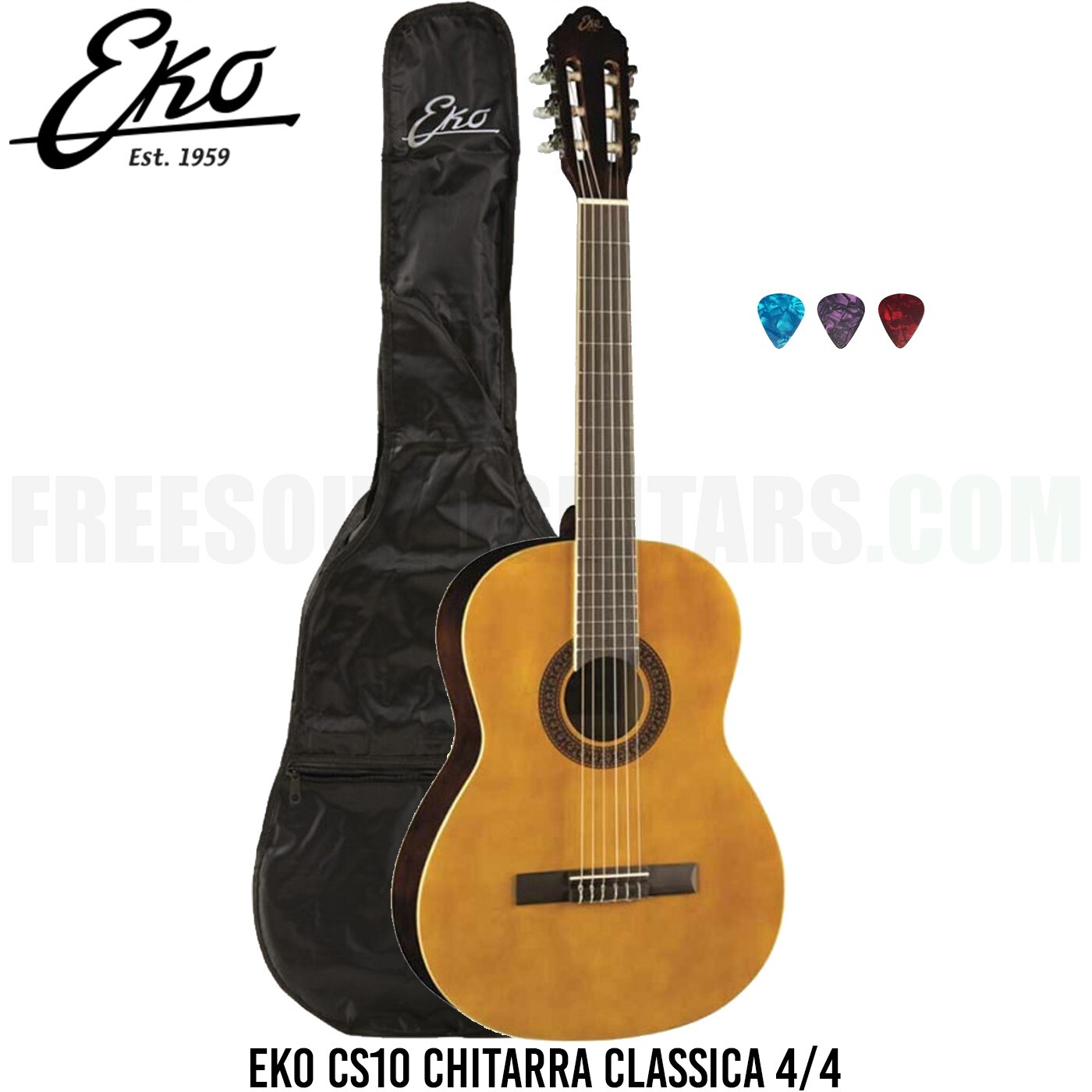 EKO CS10 CHITARRA CLASSICA 4/4 Da Studio + borsa custodia e plettri omaggio