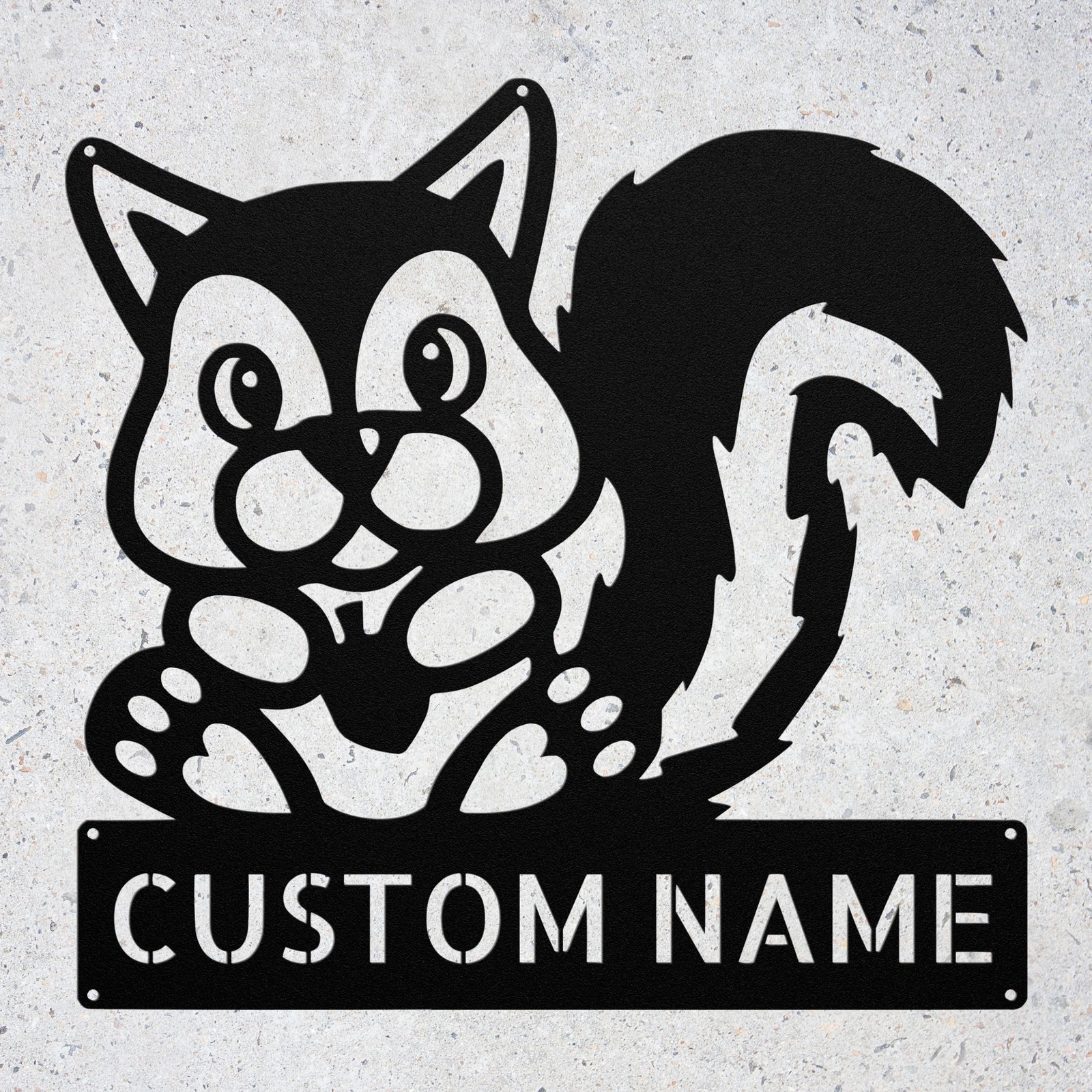 Custom Squirrel Metal Sign Personalized Woodland Animal Decor Plaque Gift Home