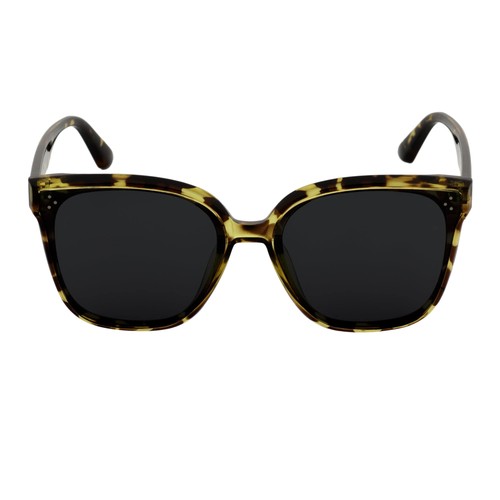 MYA - Polarized Womens Oversize 3 Pin Cat Eye Sunglasses Green Tortoise Smoke - Picture 3 of 10
