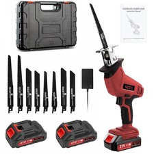 Cordless Reciprocating Saw 21V Battery x2 Powered Mini Pruning Reciprocating Saw