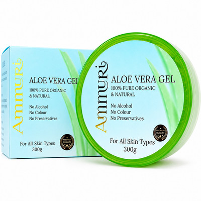 Ammuri Bio Aloe Vera Gel 100% rein natürlich & alkoholfrei für Gesicht 3er Pack