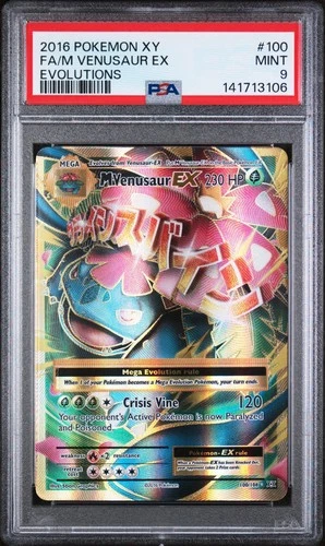 Pokemon Evolutions XY M Venusaur Mega EX Full Art #100/108 2016 PSA 9