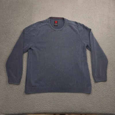 Strellson Stanford-R Men XXL Blue Cotton Knit Sweater Pullover Crewneck