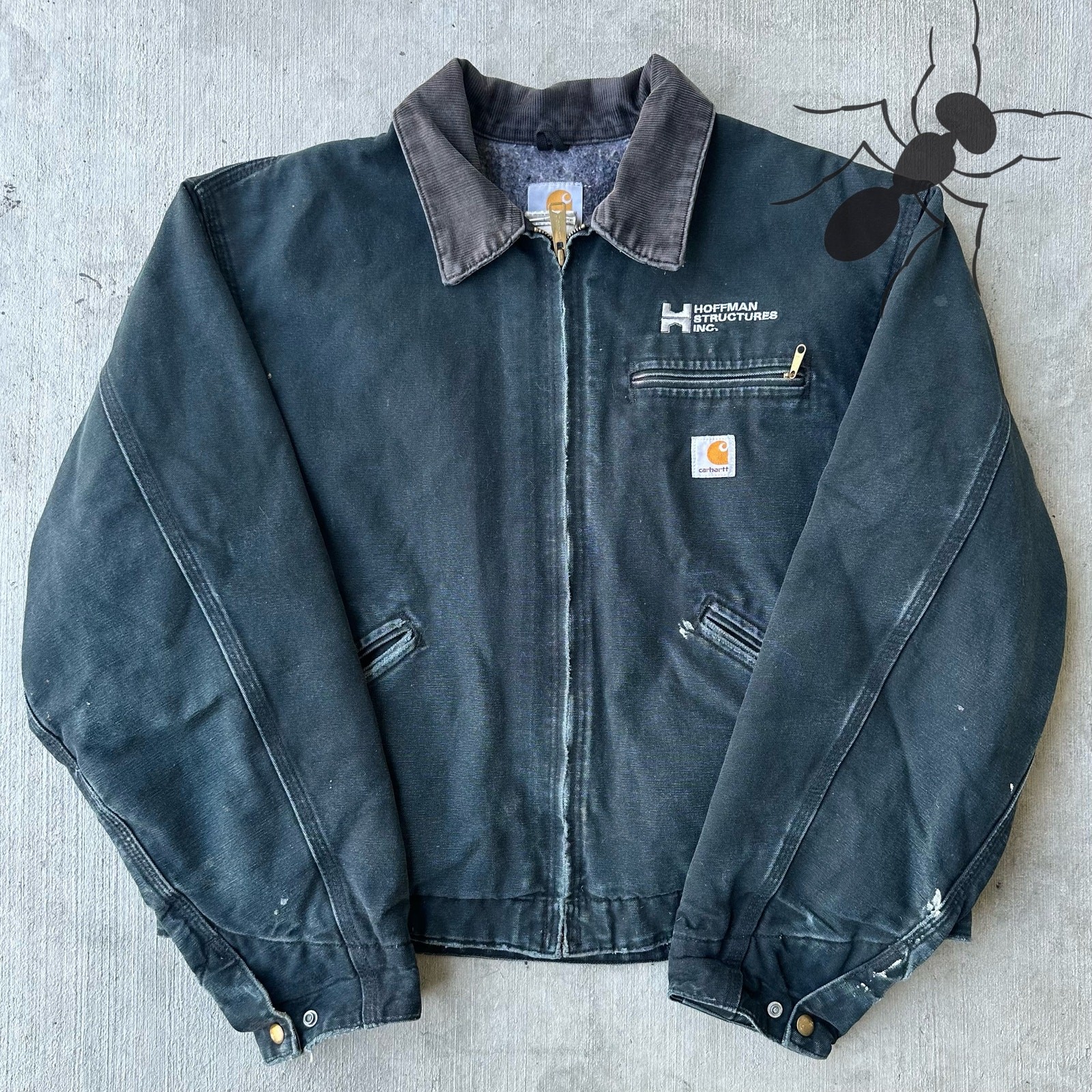 Vintage Y2K Black Carhartt Detroit Workwear Jacket for Men