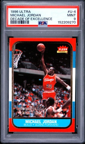 1996 Fleer Ultra #U-4 - Michael Jordan Decade of Excellence PSA 9 Mint (270) ||