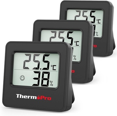 ThermoPro TP157 Mini Hygrometer Thermometer Innen 3er Set 0.5  Präzise Angaben