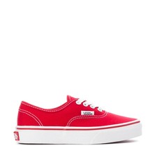VANS Auténticas Tenis Niños Rojo/Verdadero Blanco Zapatos de Skate Lona Jóvenes