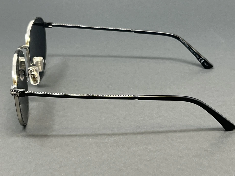 Óculos de Sol Masculino Jimmy Choo Henri/S 807 Preto 53mm Cinza Lente Redonda Metal - Imagem 3 de 4