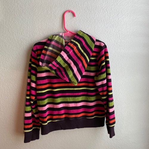 Gymboree Stripe Velour Hooded Zipper Jacket - Picture 7 of 7