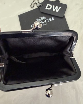 NWT COACH VIOLET/MULTI OCELOT LEOPARD KISSLOCK FRAME COIN PURSE NWT COACH VIOLET/MULTI OCELOT LEOPARD KISSLOCK FRAME COIN PURSE