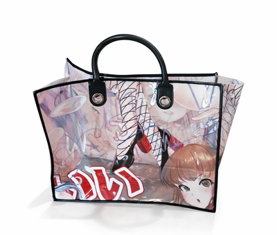 $925 GCDS Fashion Week Runway Anime Shopper Tote Bag PVC Leather
