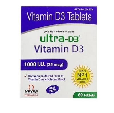 Ultra D3 Vitamin D3 Tabletten - 30 Tabletten 1000 I.E.(25mcg)