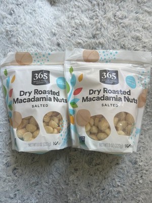 365 Whole Foods Dry Roasted Macadamia Nuts Salted Lot of 2 Bags 8oz