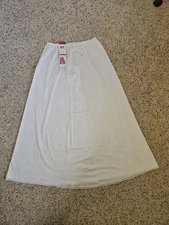 New W/Tags Vanity Fair Satin Glance Petti Slip Size Medium 34 Inches White Silky