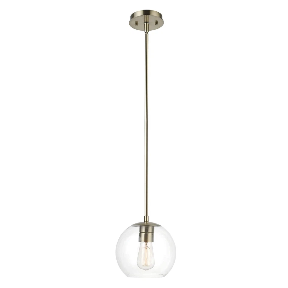 Colgante eléctrico 60871 Vivienne 1 luz, latón, pantalla de vidrio transparente Foto 2 de 4