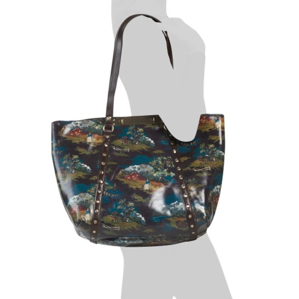 Nuevo con etiquetas $299 Bolso de Mano Patricia Nash Cuero Benvenuto en Montana Prairie Skies Estampado Foto 4 de 4