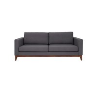 Grauer Zweisitzer Designer 2-Sitzer Couch Wohnzimmer Textil Polstersofa