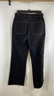 Reformation Women's Alyssa High Rise Wide Leg Long Black Contrast Stitch Sz 27 — photo 2