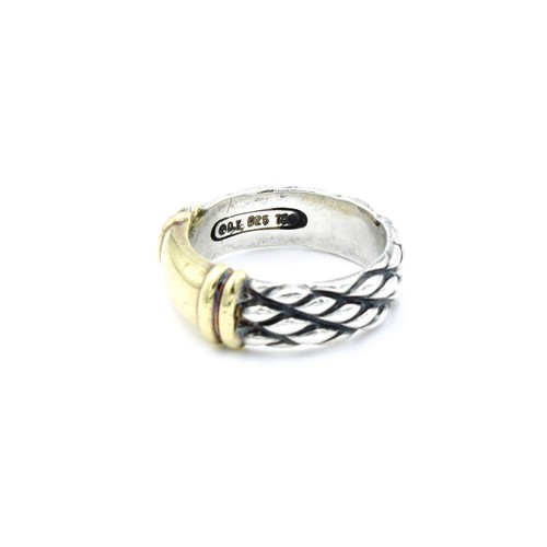David Yurman Twist Cable Band Sterling Silver & 14k Gold Size 9 Ring #S2664-5 - Picture 4 of 7