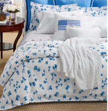  430 Ralph Lauren Georgica Maylen KING DUVET COVER Blue Floral 100 Cotton