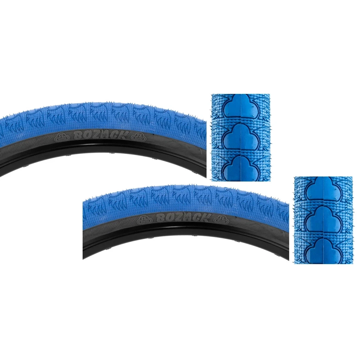 ALTA Set 6 Pezzi: 2 Pneumatici BMX 24x1.75, 2 Camere D'Aria E Levigomme – Blu/Flanco Gomma