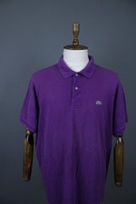 Polo Lacoste viola tinta unita cotone piqué vestibilità classica manica corta taglia 10
