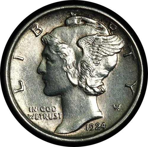 1924-D Mercury Dime Choice Almost Uncirculated