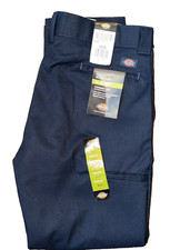 Dickies Work Uniform Pants Flex Blue Twill Slim Fit Tapered Leg 38x32 NWT
