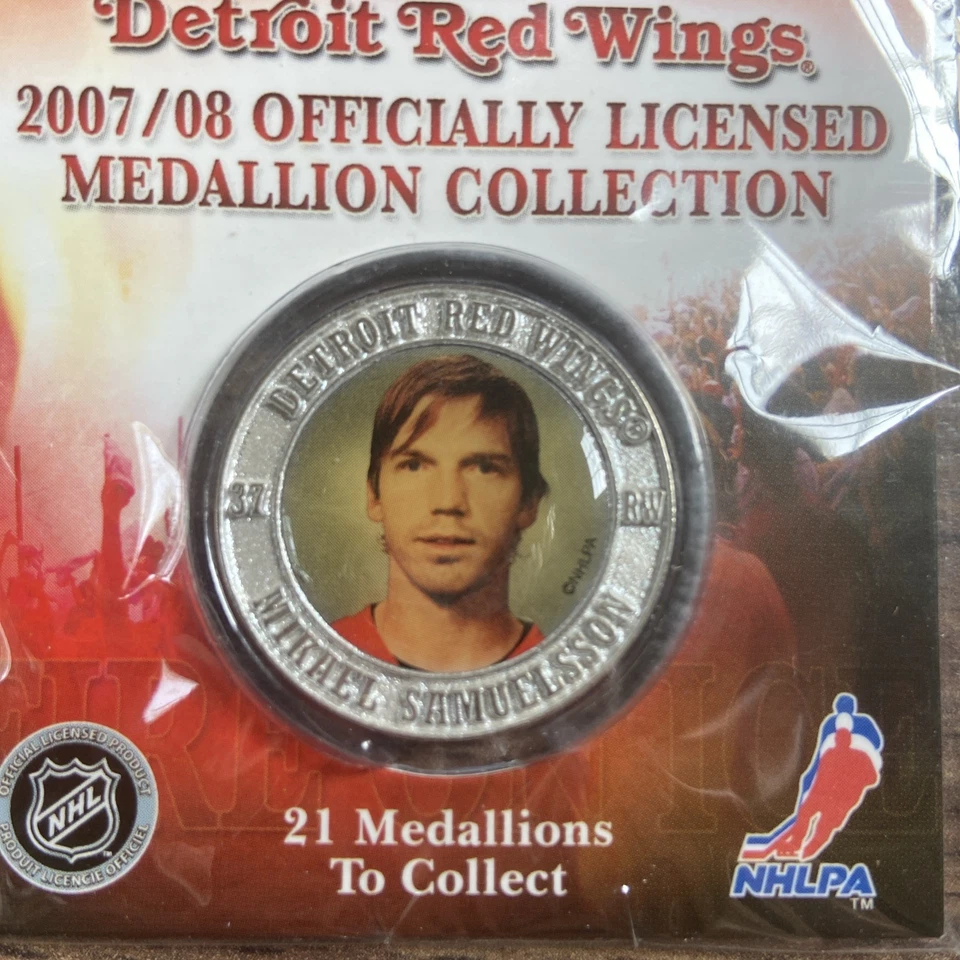 LOTE DE 7 MONEDAS COLECCIÓN MEDALLÓN DETROIT RED WINGS 2007/08 NHL HOCKEY Foto 4 de 4