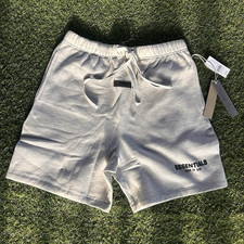 ESSENTIALS Fear of God Men  s 2pc Fleece Hoodie  Shorts Set M and L Gray Logo