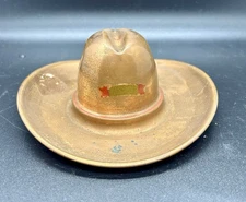 Vintage Solid Copper Cowboy Hat Ashtray Trinket Souvenir 5” x 1.75”