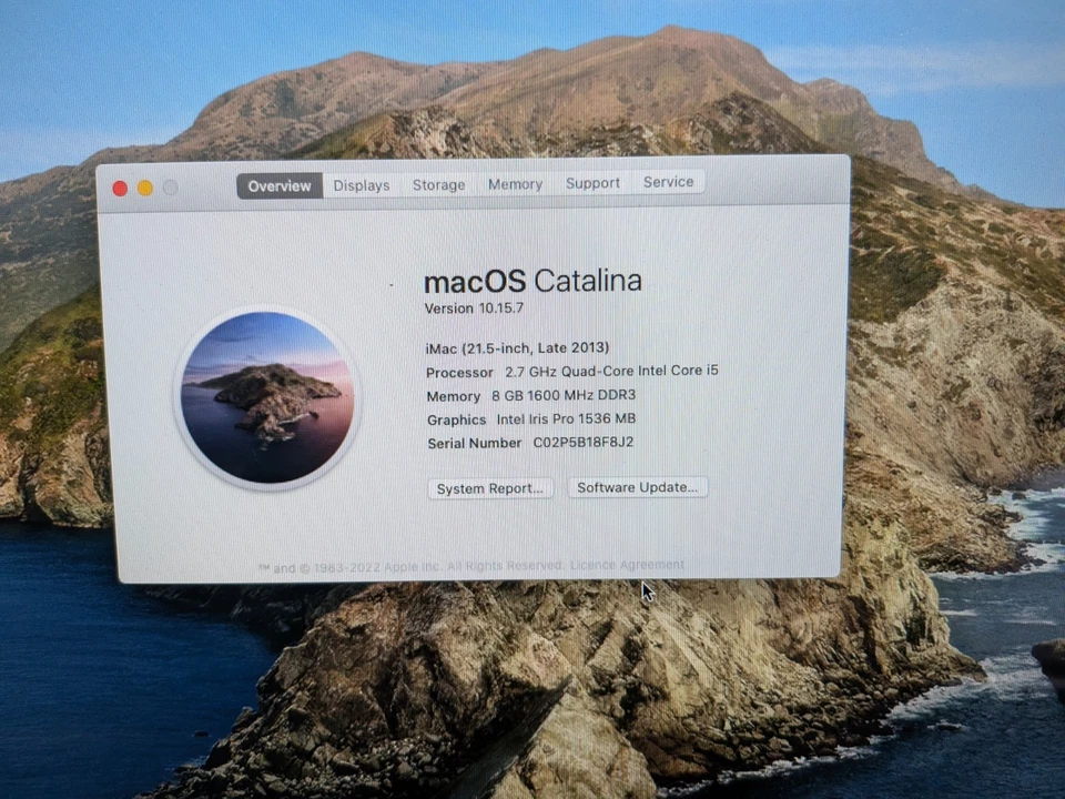 Apple iMac 21.5" All in One A1418 Core i5 4570R Turbo 3.20GHz 8GB 1TB HDD WIFI - Image 2 of 4