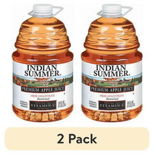  2 pack Indian Summer Premium Apple Juice, Made from Pressed Apples, 128 oz