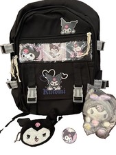 Sanrio Kuromi Cute Black Backpack Kid Girl Teen School New