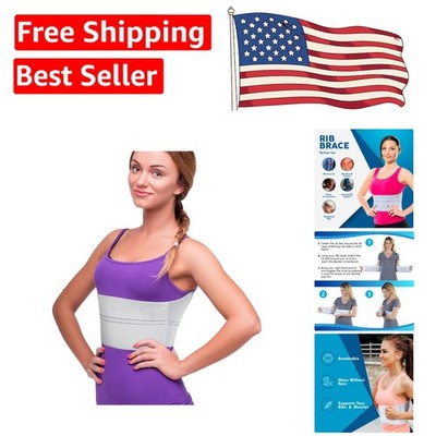 Adjustable Rib Brace for Men & Women - Comfortable Chest Compression Wrap 20-30''