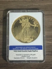 American Mint 1933 Gold Double Eagle Replica Limited Ed. 24k Gold Plated Coin