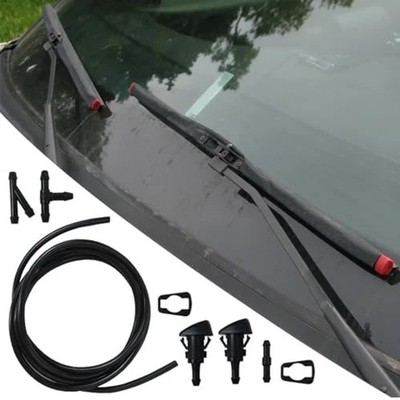Windshield Wiper Washer Squirter Nozzle Spray Jet Kit and 2 Meters Fluid Hos