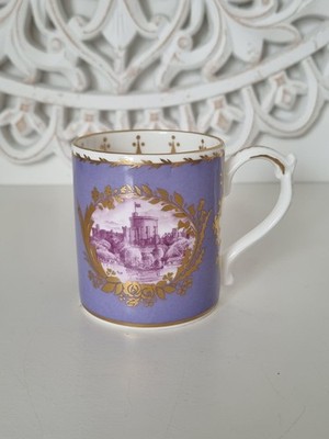 The Royal Collection Sammlerstück Windsor Castle Lila Gold Tee Kaffee Becher