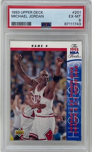 Michael Jordan 1993 Upper Deck Chicago Bulls NBA Basketball Card #201 PSA 6