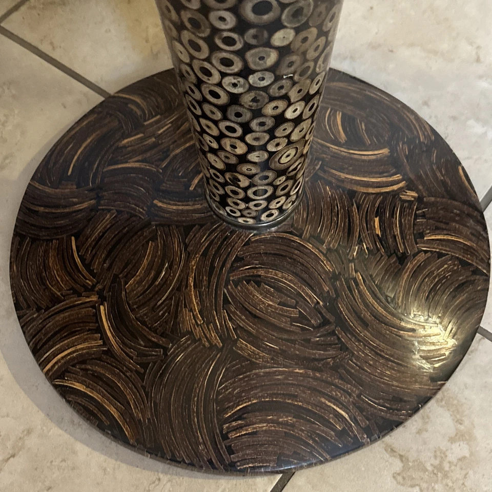 "Mesa auxiliar/extremo redondo hecho a mano MAITLAND SMITH 16"" DEFECTUOSA VER" Foto 4 de 4